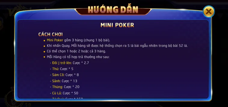 Chinh Phục Siêu Phẩm Table Game Mini Poker Tại VaoBet Với Chiến Thuật Đỉnh Cao
