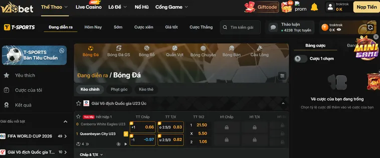 Siêu Phẩm Thể Thao T Sports Tại VaoBet Mang Lại Cơ Hội Thắng Lớn Mỗi Ngày