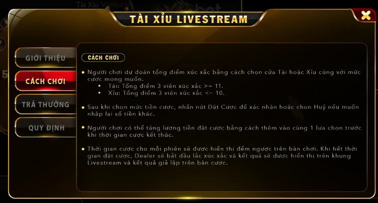 Tài Xỉu Live Tại VaoBet Trải Nghiệm Cá Cược Đẳng Cấp Thượng Lưu Đỉnh Cao